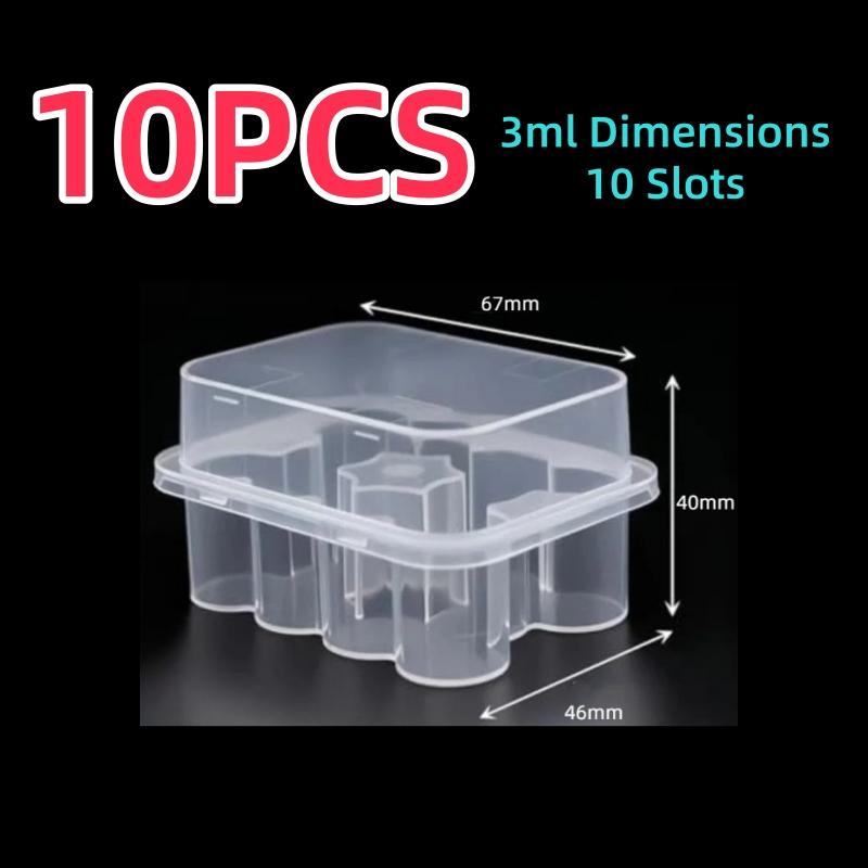 3/5/7/10mL Vial Storage Case Mini Transparent Peptide Storage Case Vial Stackable Refrigerator Storage Box for Lab & Home Use