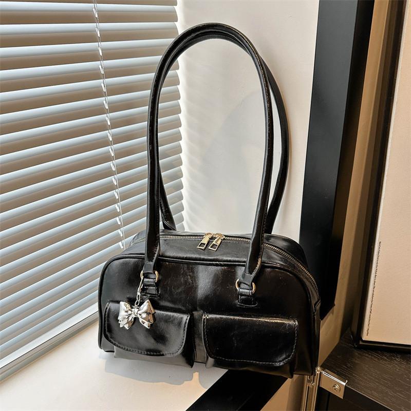 Urban Minimalist Pu Shoulder Bag With Zipper Closure For Daily Commuting