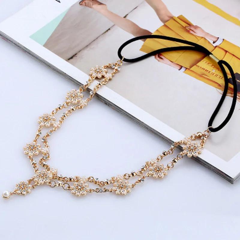 Fashion Head Hoop Women Headband Hairband Rhinestones Hair Accessories Tiaras Girls Elegant Style Wedding Jewelry Headwear
