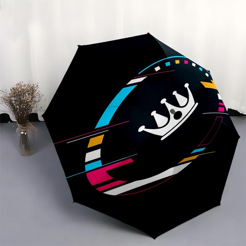 1pc Crown Emblem Design Umbrella with Plastic Handle,Suitable for All Seasons UmbrellaPT526