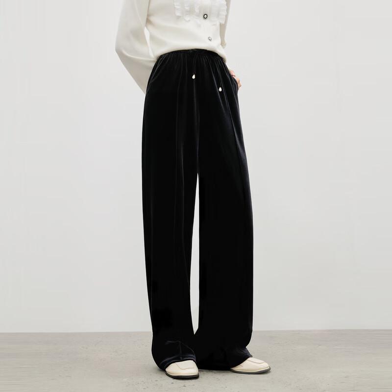 Qiusui Yiren Velvet Straight-Leg Commuter Pants
