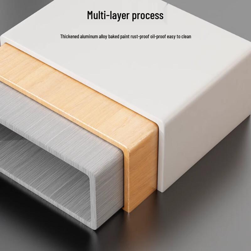 Light Luxury Steel-Wood Multi-Tier Storage Shelf