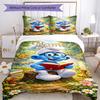 3Pcs Custom Name Smurfs Bedding Set Duvet Cover Closure Includes 1Duvet Cover 2Pillowcases Soft And Comfortable For All Seasons