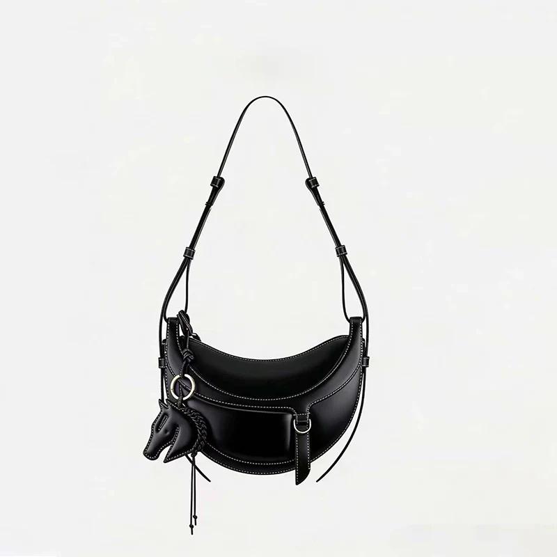 2026 Neue Retro-Achseltasche Damen Gürtelschnallen-Design Minimalistische Pendler-Schulter-Tragetasche (20cm