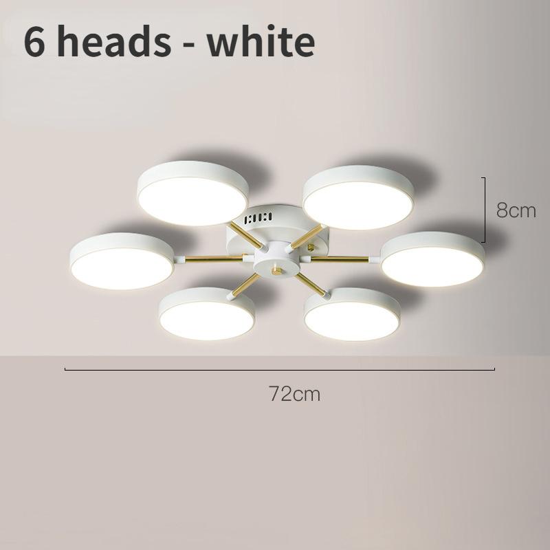 

Светодиодный потолочный светильник, разветвленные люстры для гостиной, потолочные светильники, спальни и кухни, внутреннее освещение 6 Head - Lamp белый