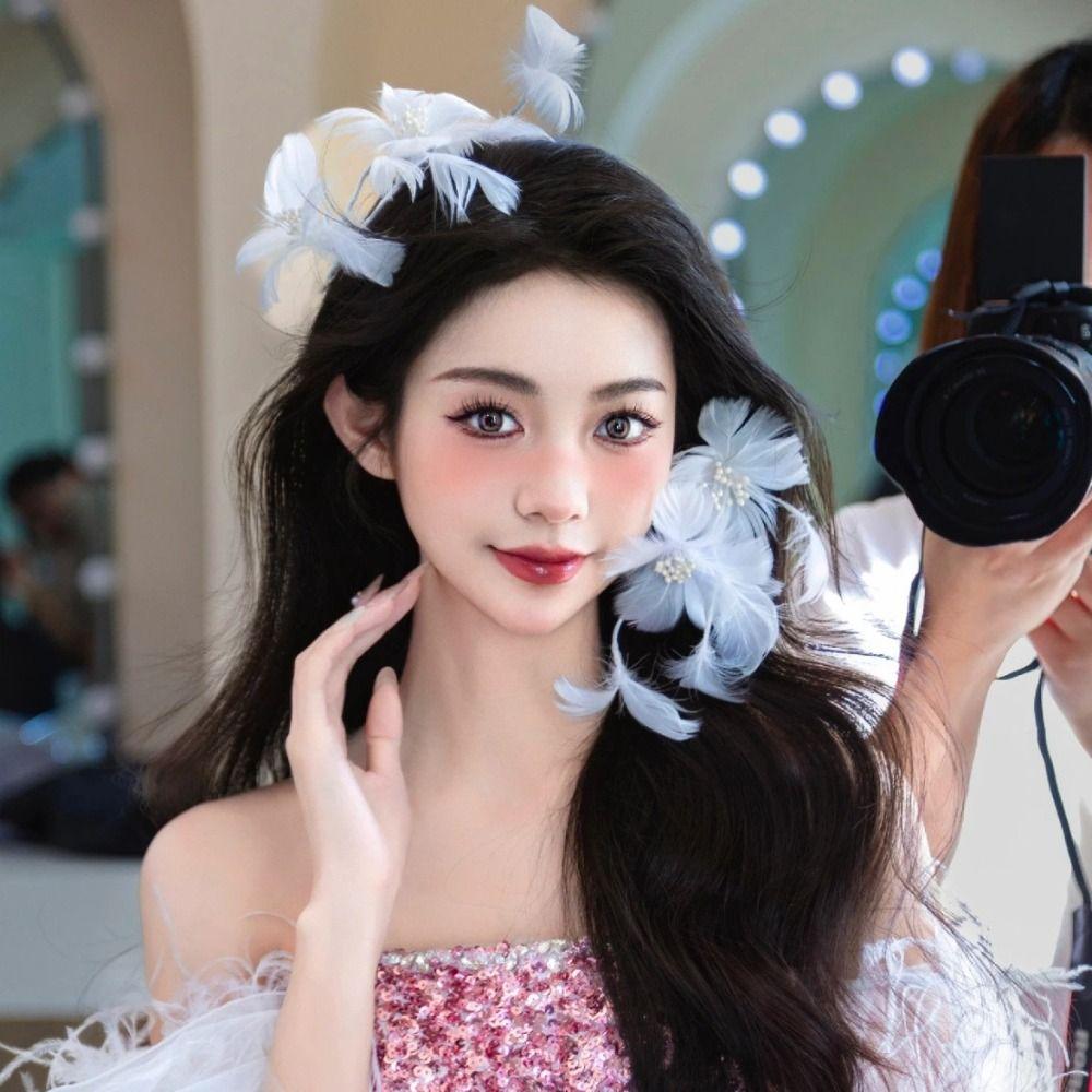 Veil Photography Headband Sweet Wedding Hair Accessories Vintage Bride Headdress Hair Jewelry