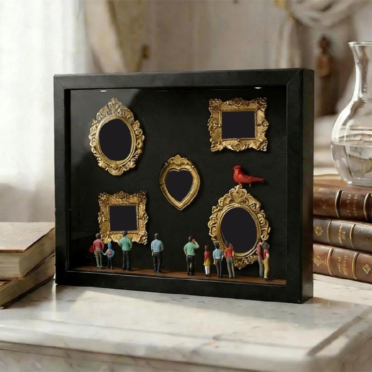Unique Family Memory Photo Box Set Miniature Museums Photo Frame with Decorative Type