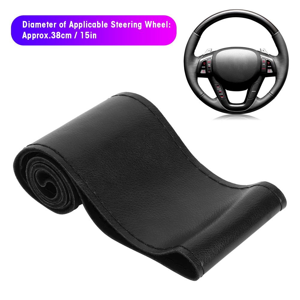 Leather Steering Wheel Cover Needles Thread Kit DIY Sideline Hand Sewing Car Interior