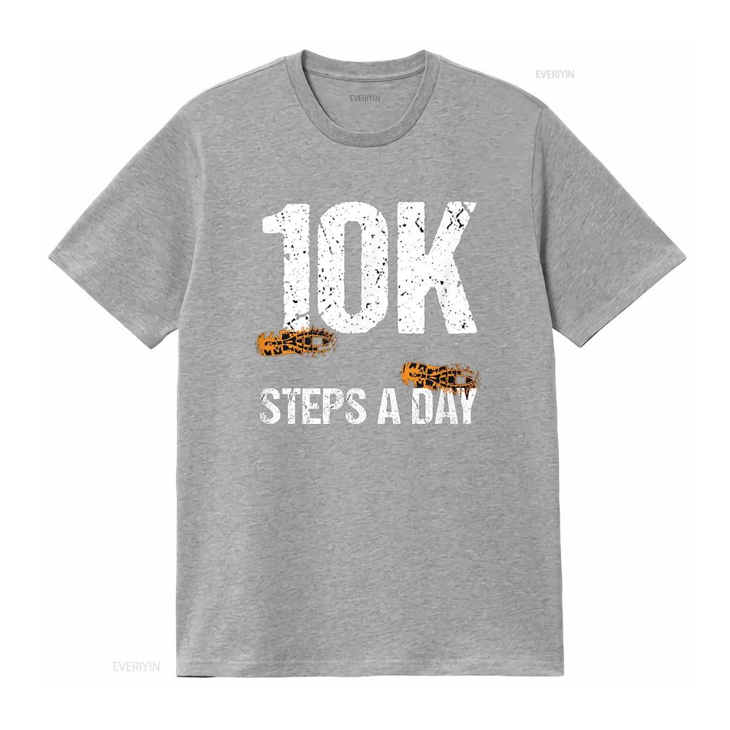 10000 Steps A Day New Year Health and Fitness Goals Walking T Shirt vintage Washed Breathable Soft streetwear designer clothes
