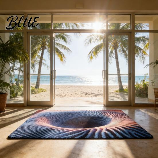 Textured Surface Floor Gradient Color Material Home Wear-Resistant Thick Mat Anti-Skid Rug Unique Pattern Design