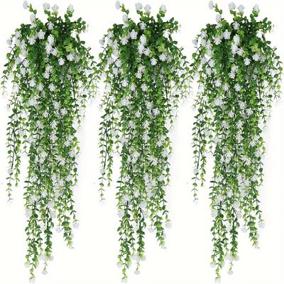3pcs Artificial Ivy Hanging Garland - Lifelike Faux Greenery for Indoor Outdoor Decor, UV Resistant, Detachable Leaves, Wedding Home Decoration