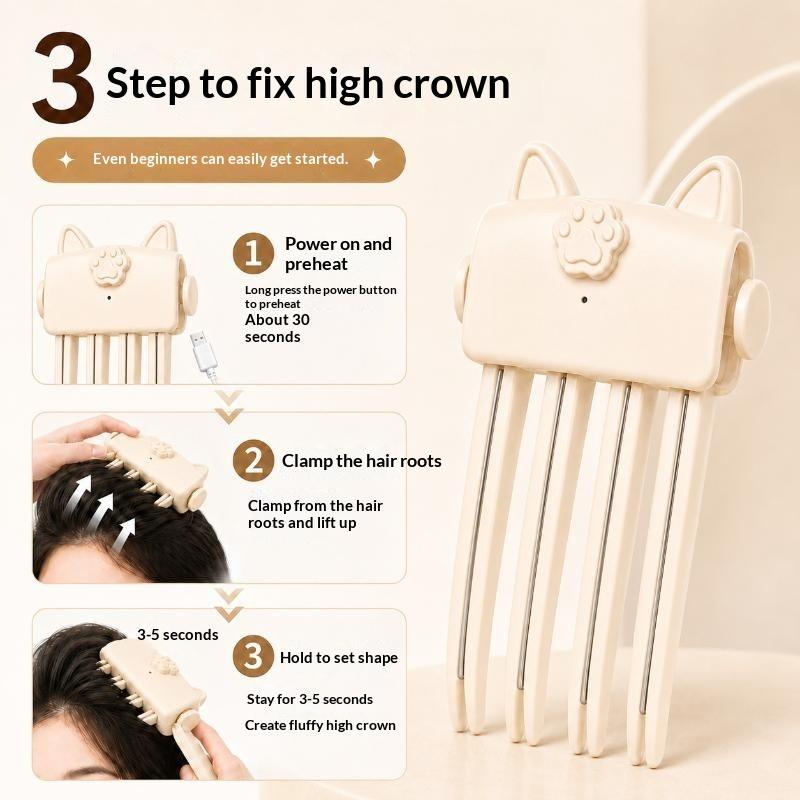 Electric Rechargeable Root Lift Hair Volumizing Clip Dual Temperature Settings Portable for Salon Travel Use 1PC