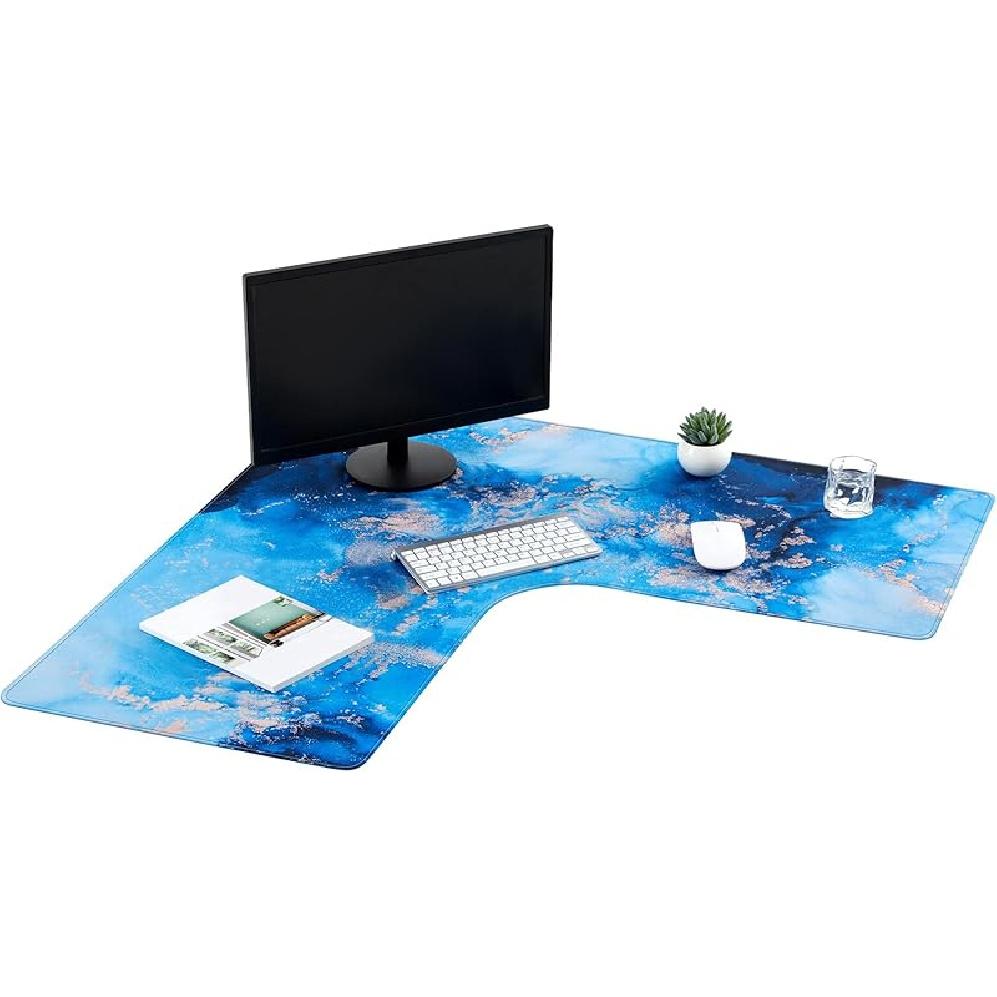 L-образный коврик для мыши Угловой настольный коврик 33   Большой резиновый коврик для мыши с печатью Длинный расширенный нескользящий резиновый настольный коврик Принадлежности для защиты компьютера(розовый)