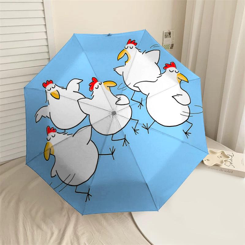 

1PC chicken dance Umbrella-8-Rib Reinforced, Automatic Open, Lightweight & Durable, Cute Fashion Accessory for Outdoor-P103