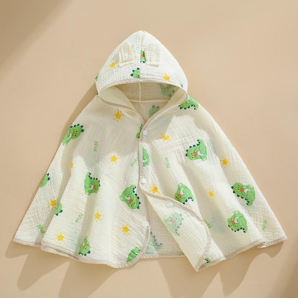 Cotton Children Sunscreen Cloak Ultra-Thin Design Uv Protection Infant Muslin Bath Cape Quick-Dry Cartoon Bath Towel Park