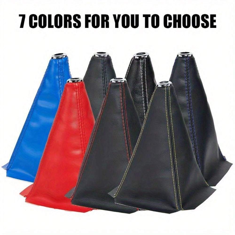 1pc Car Gear Shift Knob Cover, Universal Shifter Boot Dust Cover PU Leather/Rongbuk Waterproof Decorate Car Interior Fit for Most Manual/Auto Car