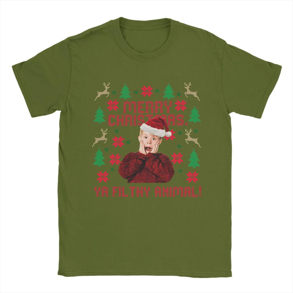 Merry Christmas Ya Filthy Animal Kevin Home Alone Men T Shirt Merry Christmas Tee Crewneck TShirt 100 Cotton Summer Clothes