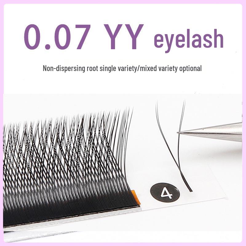 

0.07Y-образные накладные ресницы, сплетенные паутинкой, с нерассыпающимися основаниями для эффекта распускания Drawer Box YY 0.07 Baby Curl