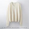 Women's Trendy Cashmere Wool V-neck Long Sleeve Sweater - 2025 Autumn/Winter Collection