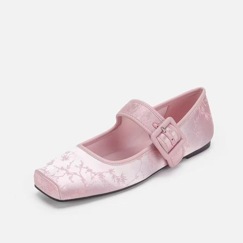 

Нишевые женские туфли Мэри Джейн с чувством дизайна, новые туфли на плоской подошве с юбкой, серебристые 41 розовый