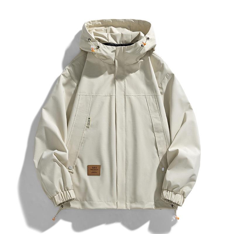 Autumn and Winter Men's Jacket Hooded Sports and Casual Trendy Youth Plus Velvet Thickened Loose Large Size Jacket