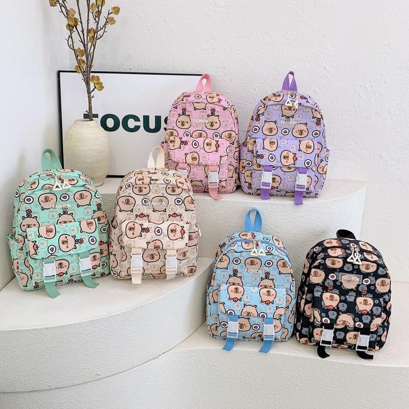 Kids Capybara Whimsical Backpack For Preschool Comfortably Designed Lightweight Solution Carrying