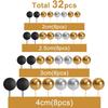 32Pcs Black Gold Silver Ball Cake Topper Decorations Mini Balloons Sticks Foam Balls Picks Cake Decorationsfor Wedding Birthday