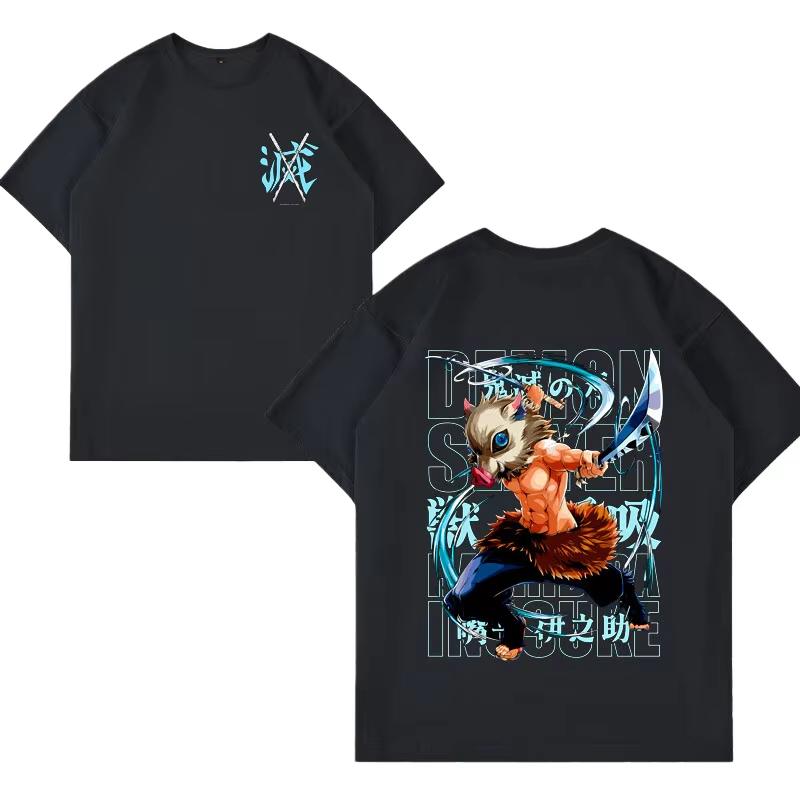 

Demon Slayer Anime Printing Oversized Cotton Tshirt Men and Women Comfortable Fashion Street Y2K Summer Trend Harajuku Tshirt S