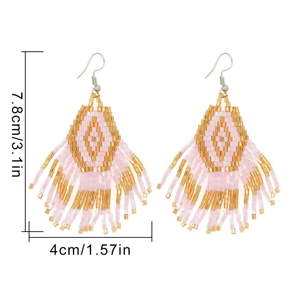 Bohemian Retro Hand-Woven Tassel Earrings