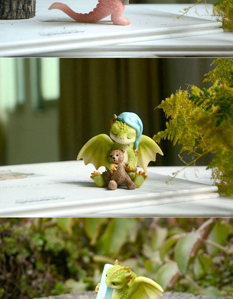 Adorable Cartoon Dragon Resin Ornament - Dinosaur Figure Gift for Friends & Teachers