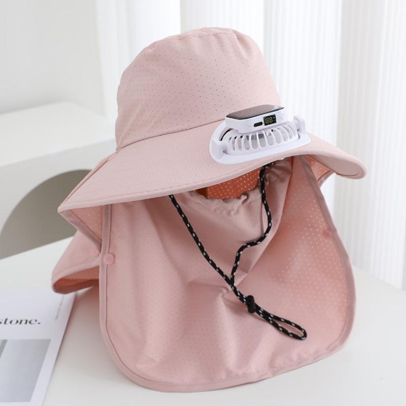 Hat with Fan Men's Fishing Fan Hat Solar Charging Summer Women's Beach Outdoor Shade Sun Protection Hat