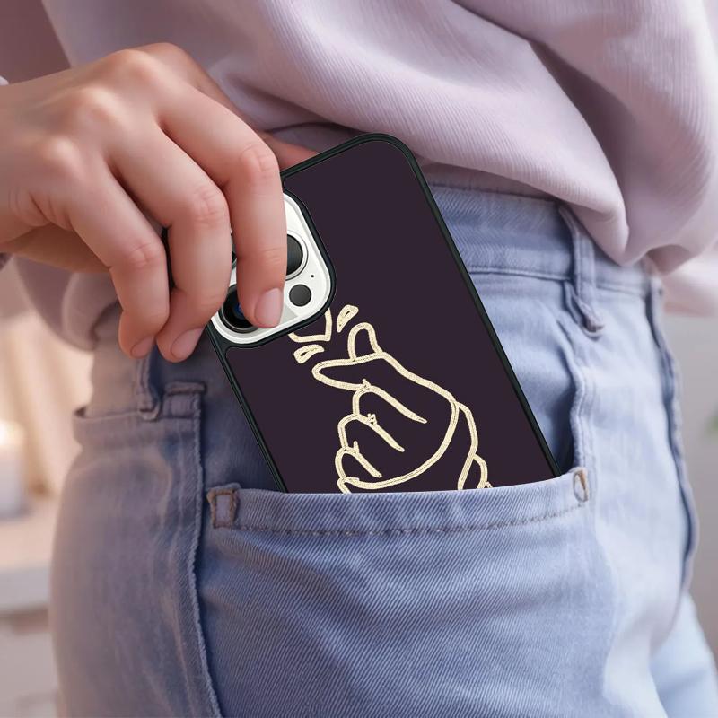 Cute Korean Font Saranghae I love you Phone Case For iPhone 17 Air 15 16e 14 13 Pro Max Coque 12 11 Pro Max PLUS cover