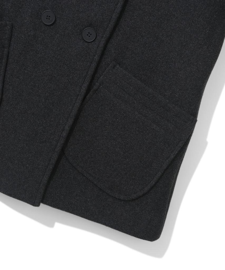 CGP (Women) Double-Button Half Coat - Dark Grey