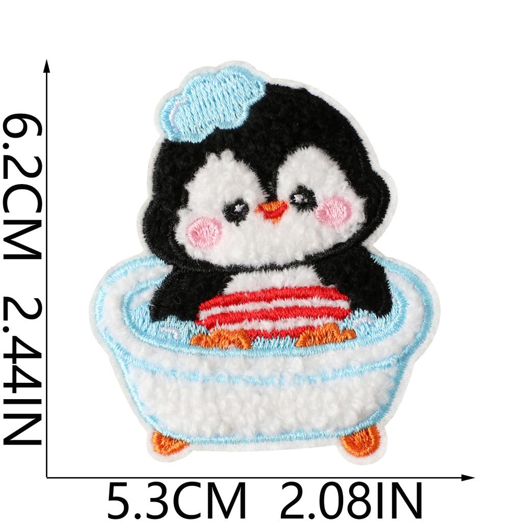 Cute Cute Penguin Plush Cloth Sticker Seam-Free Ironing Clothing Luggage Personalized Dress Repair Patch Cloth Art Sticker