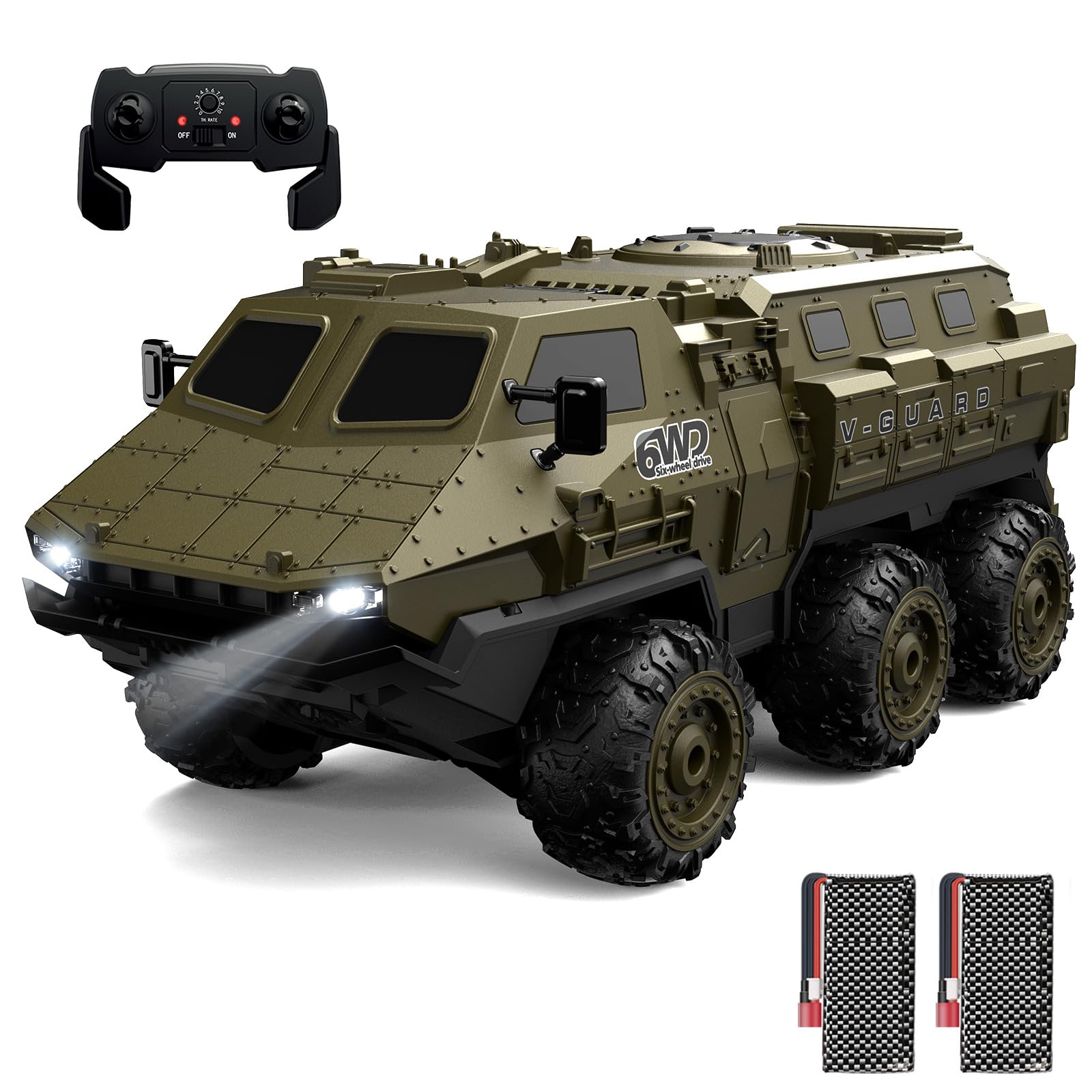 DEERC Радиоуправляемая военная бронированная 6WD Низковольтная Бесступенчатая Всенаправленная 120 Минут Работы Идеальный Подарок для Учеников Начальной и Средней Школы