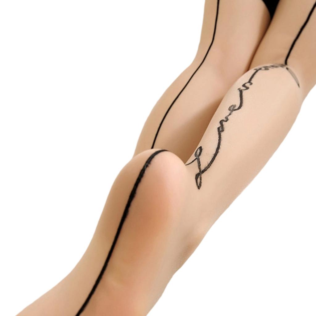 Women's Thin Thigh High Stockings Cuban Heel Socks Backseam Sheer Stockings Comfortable