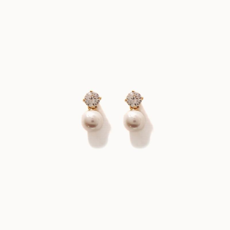 J.Lauren 14K Gold Cubic Pearl Earrings G0221