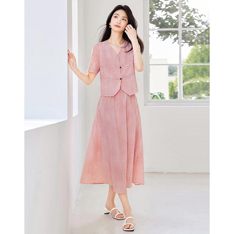 Women's Elegant Short Sleeve Top & Skirt Set
