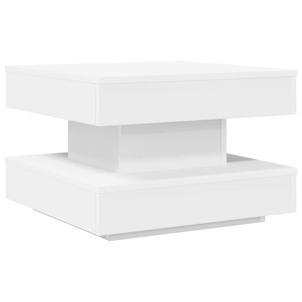 Rotating Coffee Table 360 degrees Swivel White 50 x 50 x 34.5 cm
