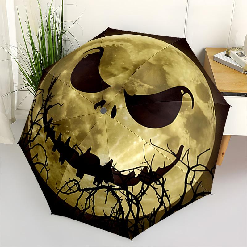 

Moonlit, Jack Themed Automatic Opening and Closing Umbrella, Brightly Colored 8-rib Portable Umbrella