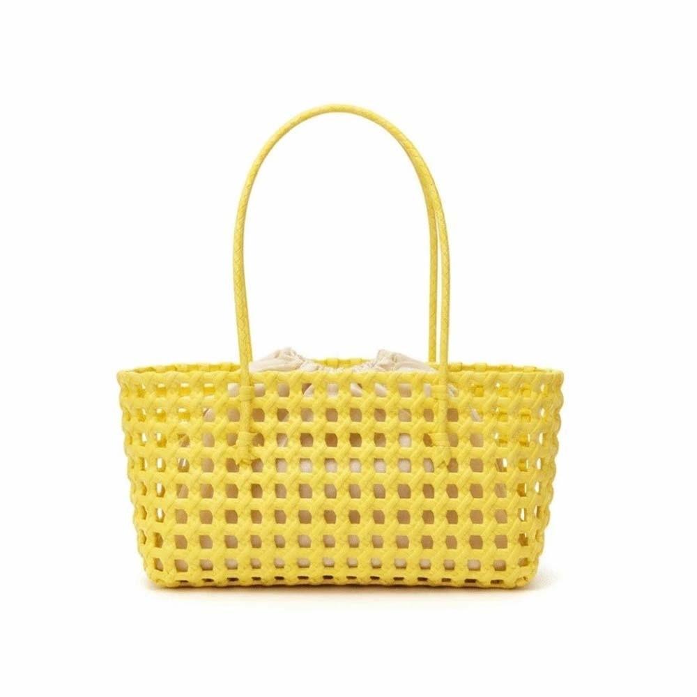 Large Capacity Hollow Out Tote Lightweight Handmade Handbag Woven Basket Bag  Poolside Picnic