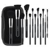 12pcs Black Makeup Brush Set Soft Bristles Complete Beauty Tools Face Eye
