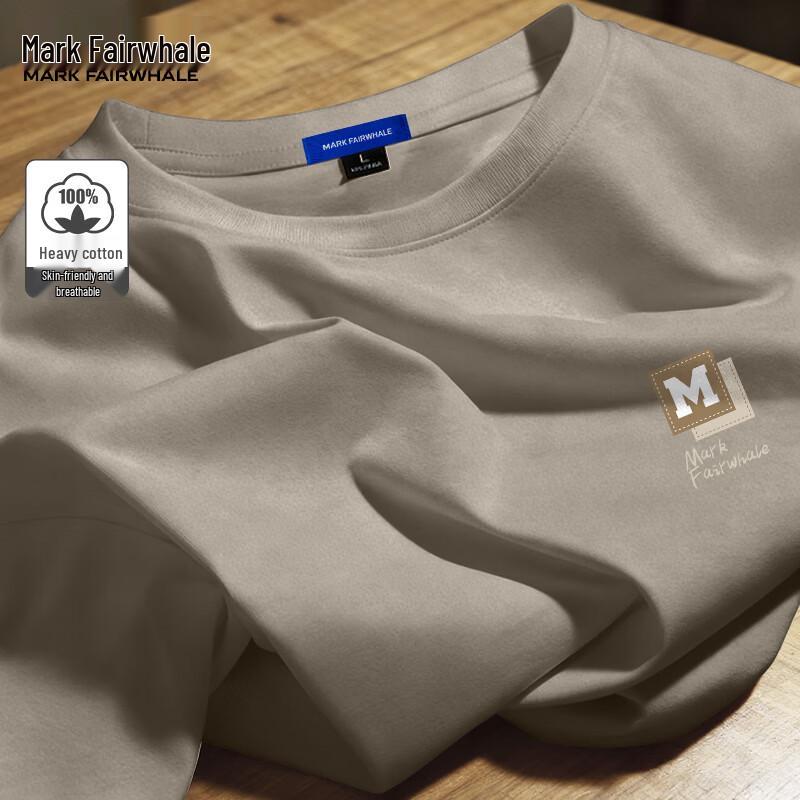 MARK FAIRWHALE Men's Loose Fit Heavyweight Cotton Short Sleeve T-Shirt