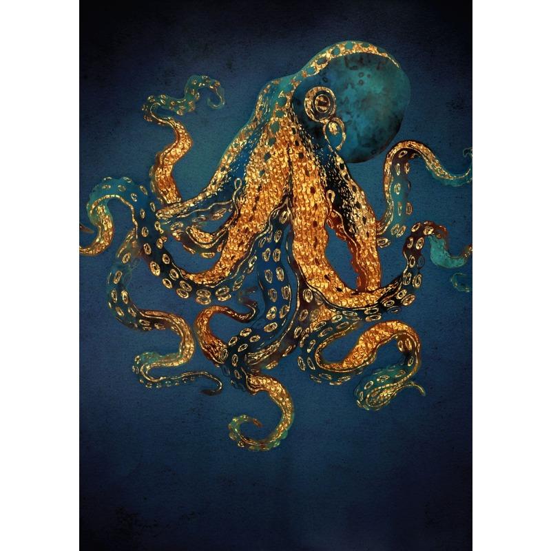 Abstract Marine Life Whale Octopus Canvas Painting Ocean Animals Prints Posters Wall Art Picture Living Room Home Decor No Frame
