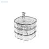 Transparent Rotating Jewelry Box With Compartments,Vanity Jewelry Organizer, Earring,Hairpin And Ring Storage Box
