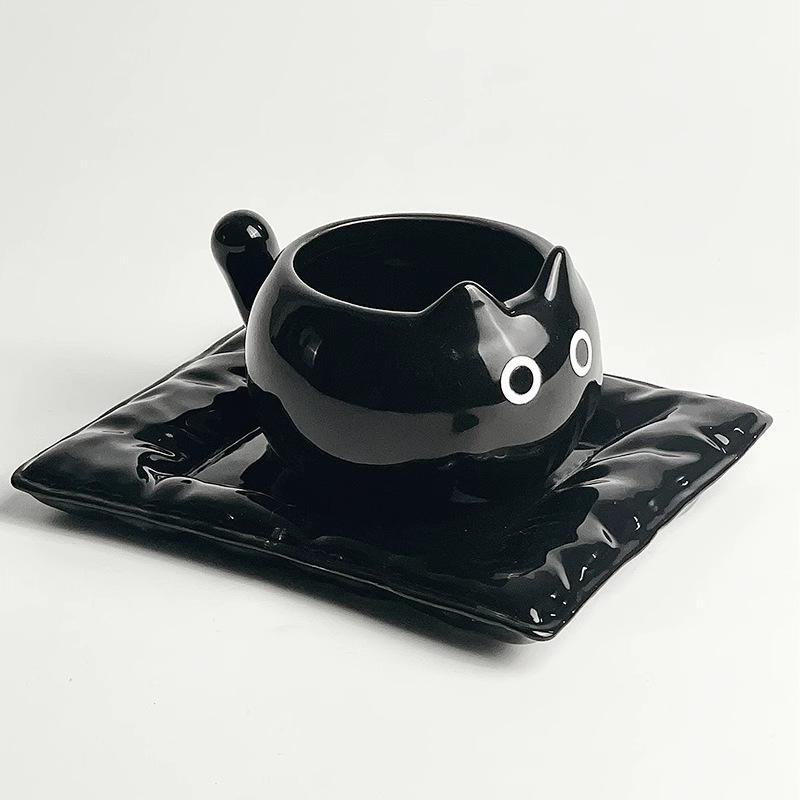 

Кофейные чашки с изображением сиамского кота, симпатичная керамическая чашка с подглазурной глазурью, домашний завтрак, кружка для кофе с молоком, подарок на день рождения 210ml