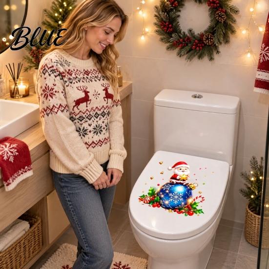 Holiday Gift for Friends Santa Claus Christmas Stickers PVC Waterproof Window Decals Wall Stickers Home Glass And Storefront Decoration,Festive