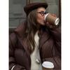 Stand Collar Elegant Solid Color Woman Down Coat Fashion Zipper Full Sleeve Pocket Short Cotton Jacket New Winter Commuter Wear