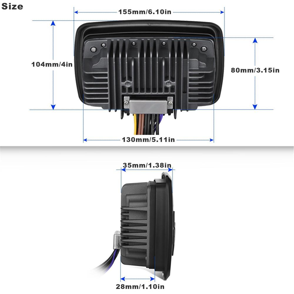 Marine Audio Stereo Bluetooth Digital Media Receiver Boat Radio with USB Cable