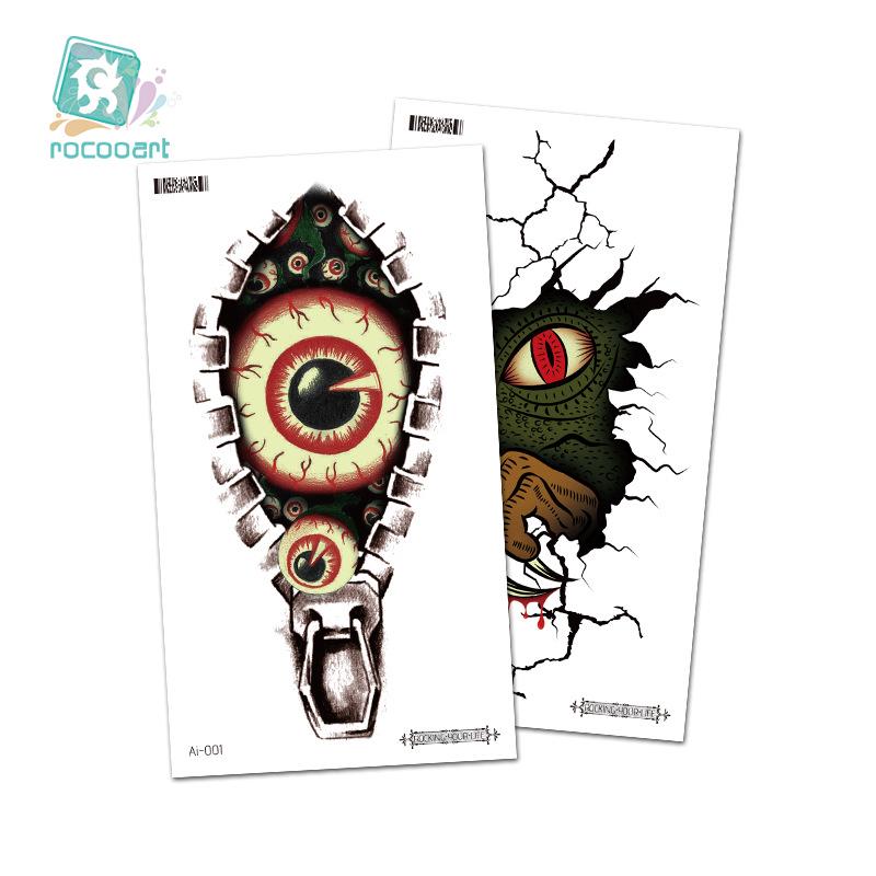 Rikalong Cross-border Halloween Luminous Temporary Spider Tattoo Stickers - Realistic & Scary Designs